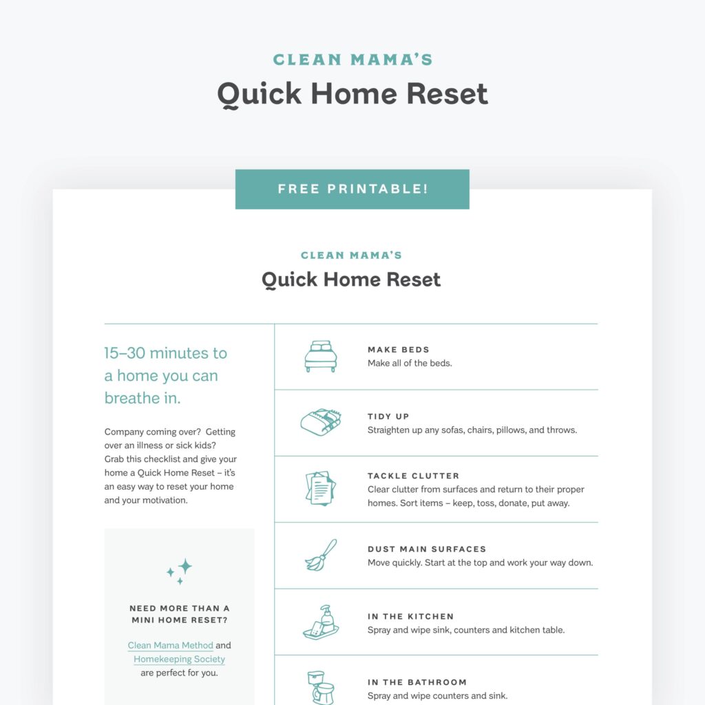 15 30 minutes to a home you can breathe in free quick home reset printable