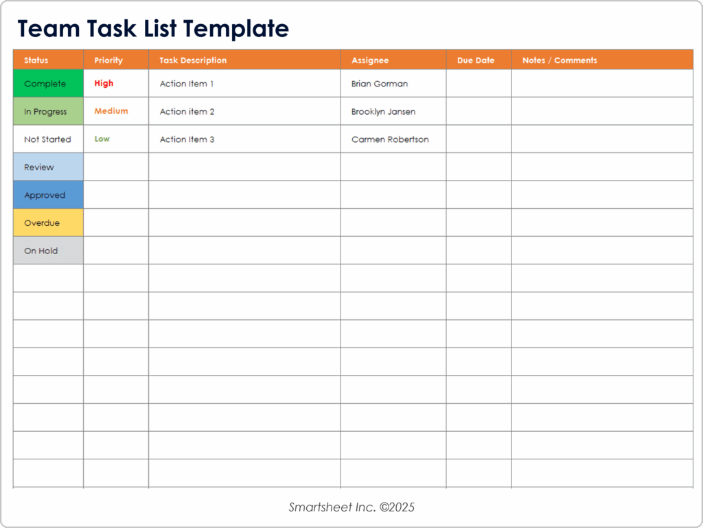 15 free task list templates