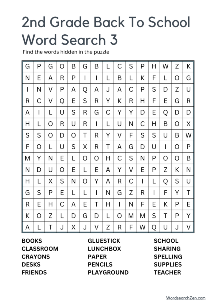 2nd Grade Word Search Printable – 2nd Grade Back To School Word Search Free Printable PDF File … 2nd Grade Word Search Printable - 2nd Grade Back To School Word Search Free Printable PDF File ...
