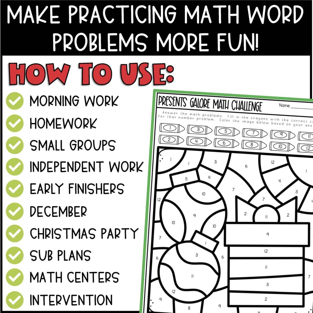 3rd Grade Math Coloring Worksheets – christmas math color by number addition and subtraction word problems within 100 3rd Grade Math Coloring Worksheets - christmas math color by number addition and subtraction word problems within 100