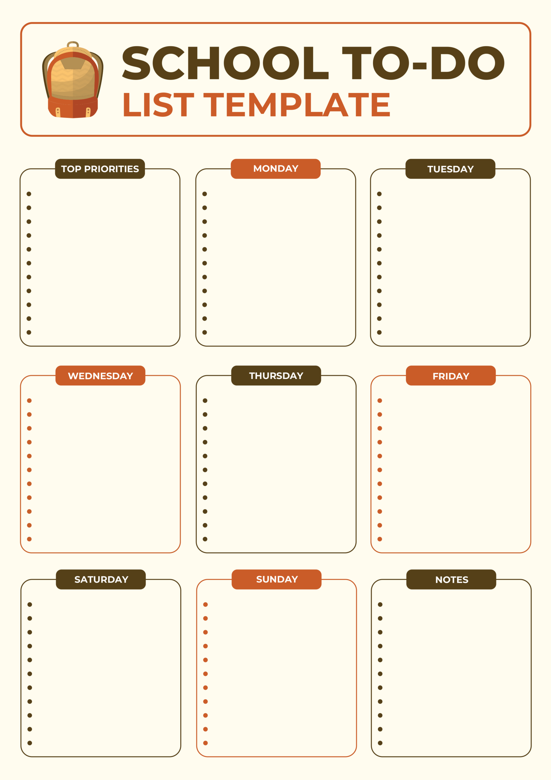 Academic To Do List Template - to do list templates