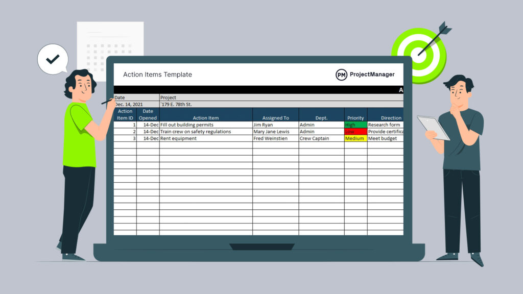 action items template action items template