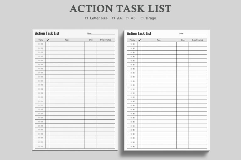 Action To Do List Template - action task listtask list