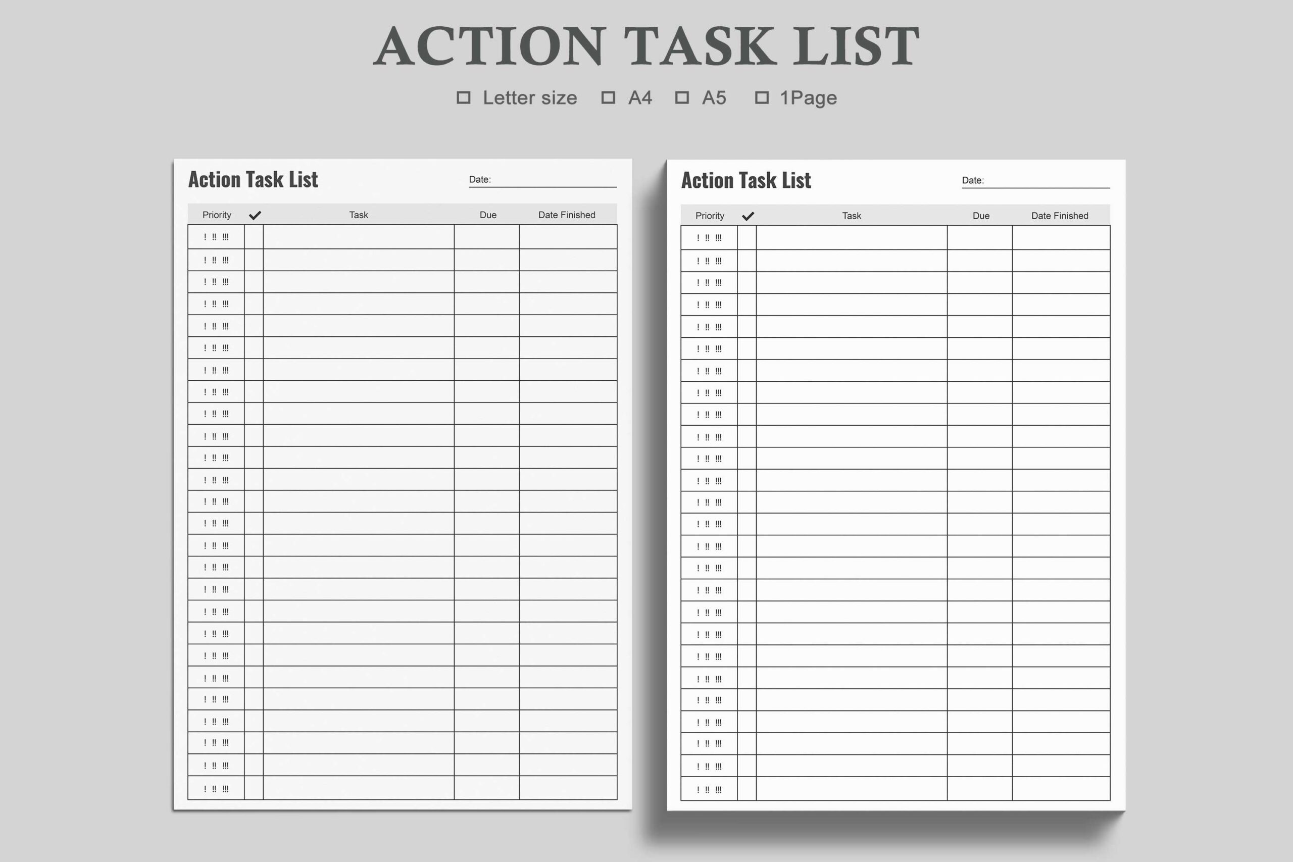 Action To Do List Template - action task listtask list