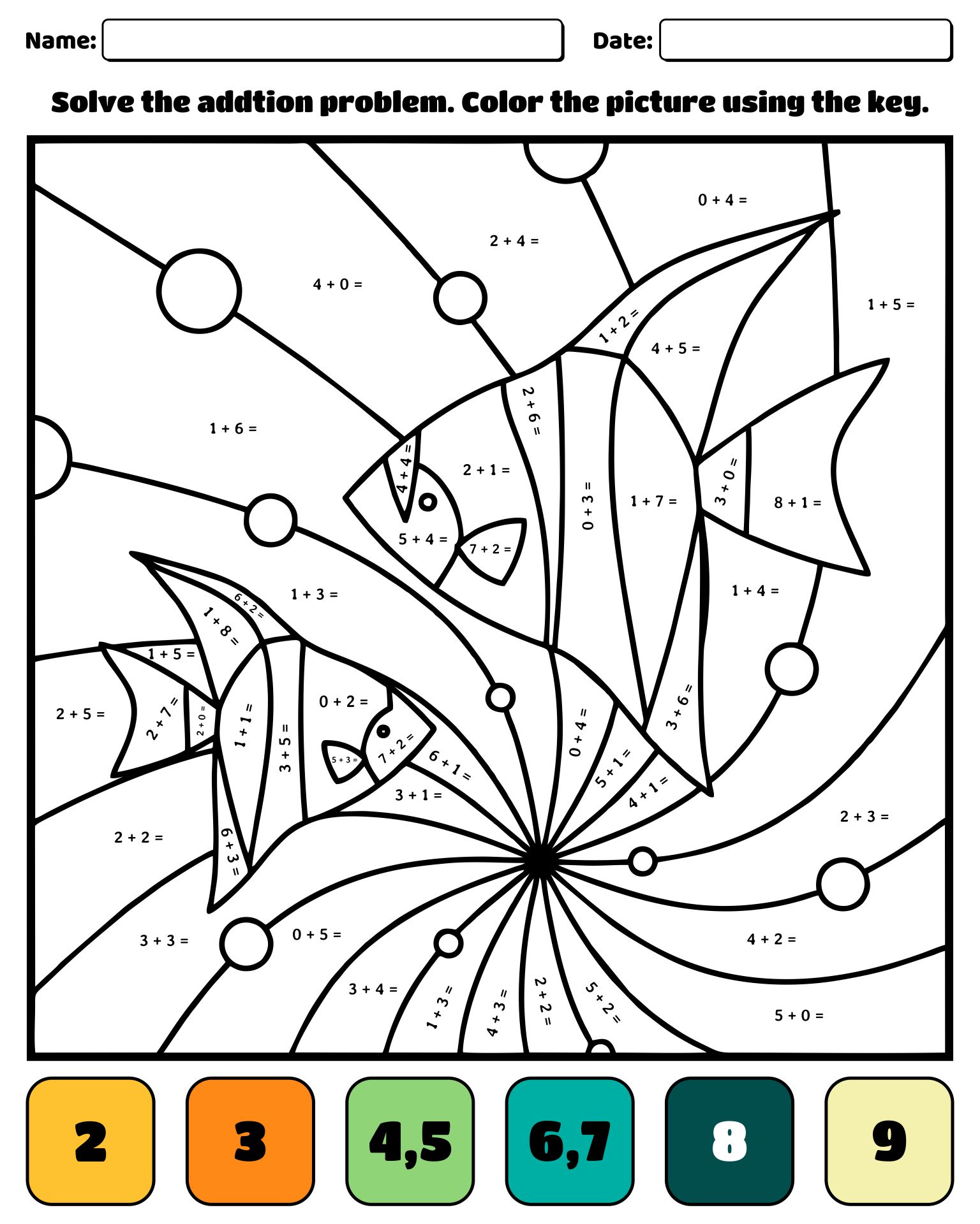 Addition Color By Number Free Printables - Color By Number Addition Printables at netoaklynnblog Blog
