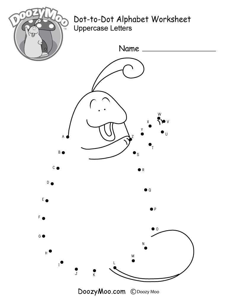 Alphabet Dot To Dot Printables - Alphabet Connect the Dots Worksheets (Free Printables) - Doozy Moo