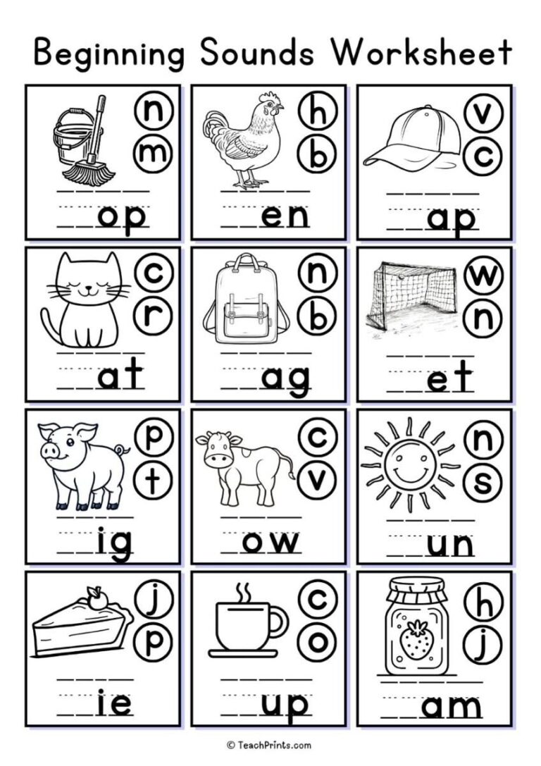 Beginning Sounds Worksheets Free Printable - Free printable beginning sounds worksheets for kindergarten – Artofit