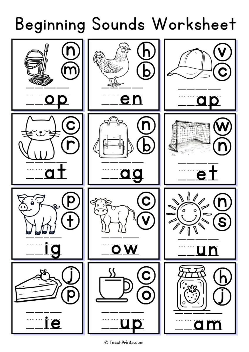 Beginning Sounds Worksheets Free Printable - Free printable beginning sounds worksheets for kindergarten – Artofit