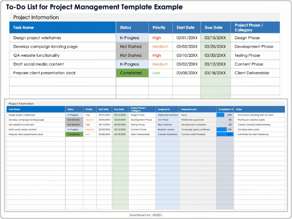 best to do list excel templates