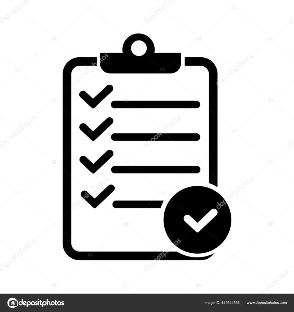 black checklist icon white background 449544586