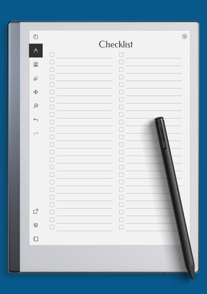 blank checklist
