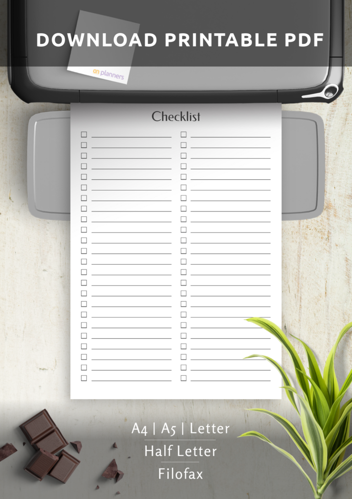 blank checklist blank checklist