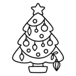 Bold And Easy Christmas Coloring Pages - Christmas Tree with Ornaments - Bold and Easy Coloring Pages
