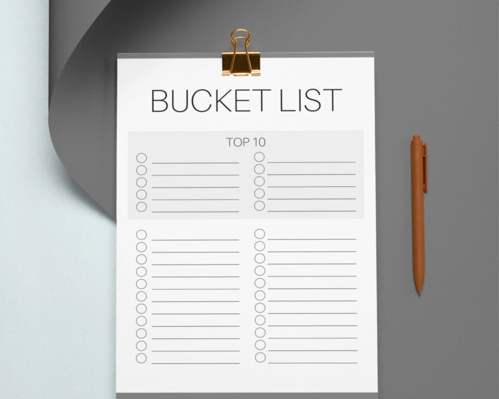 bucket list printable mono