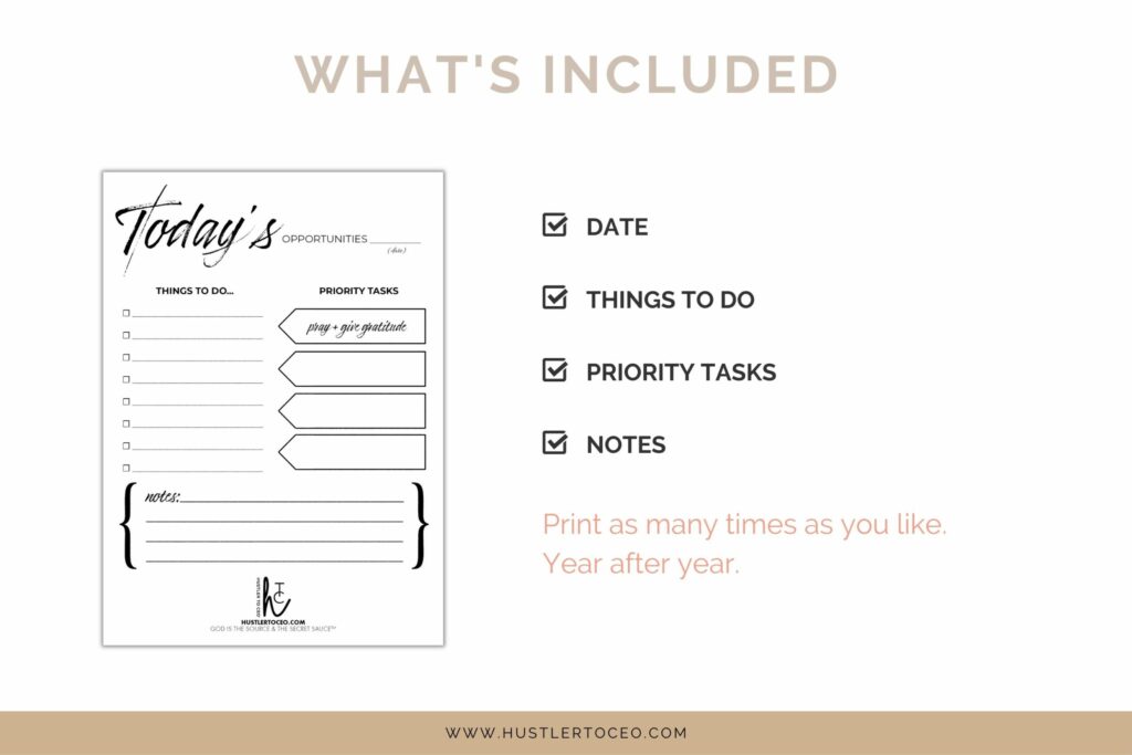 Ceo To Do List Template - todays opportunities daily to do list