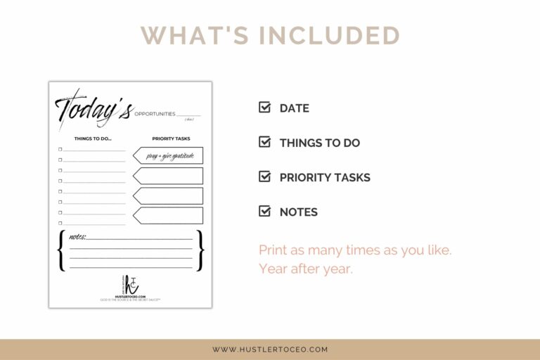 Ceo To Do List Template - todays opportunities daily to do list