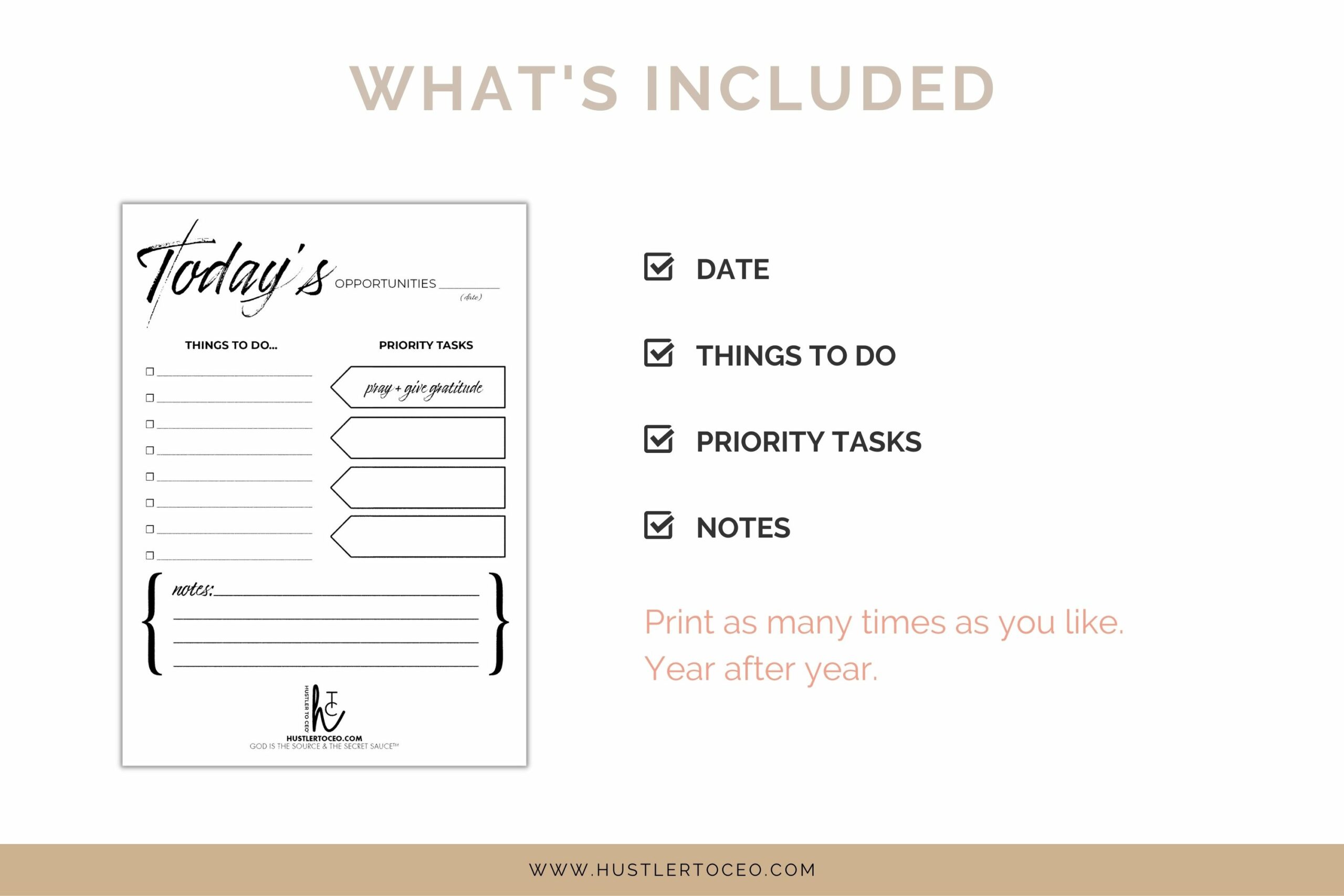 Ceo To Do List Template - todays opportunities daily to do list