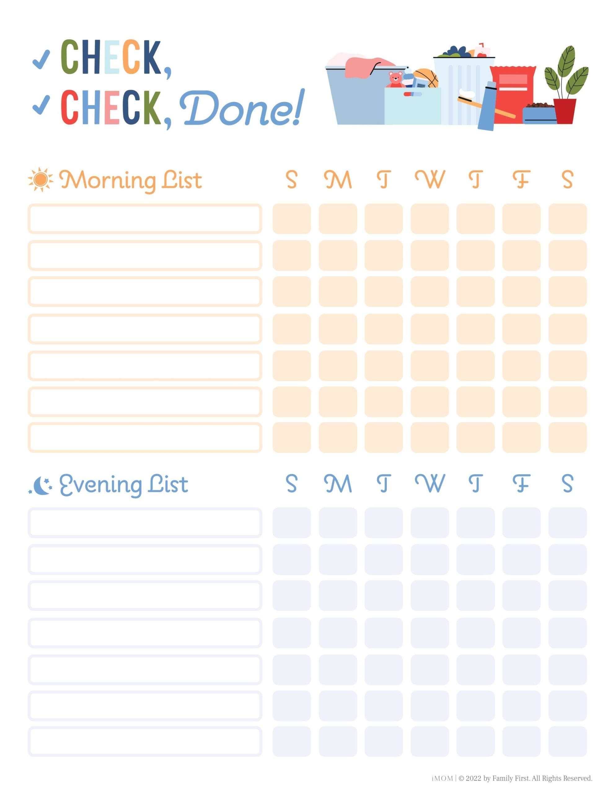 Check In Check Out List Template - check check done
