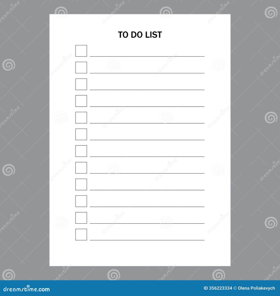 Check List Or Checklist Template - to do list blank checklist sheet organized task template gray background eps image356223334