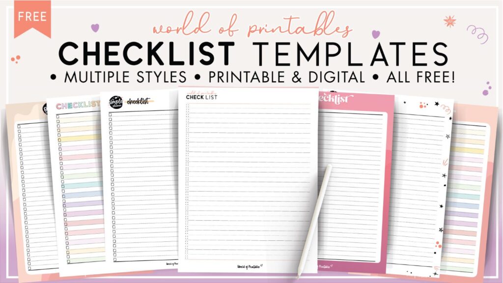 Check List Print Out Template - checklist templates
