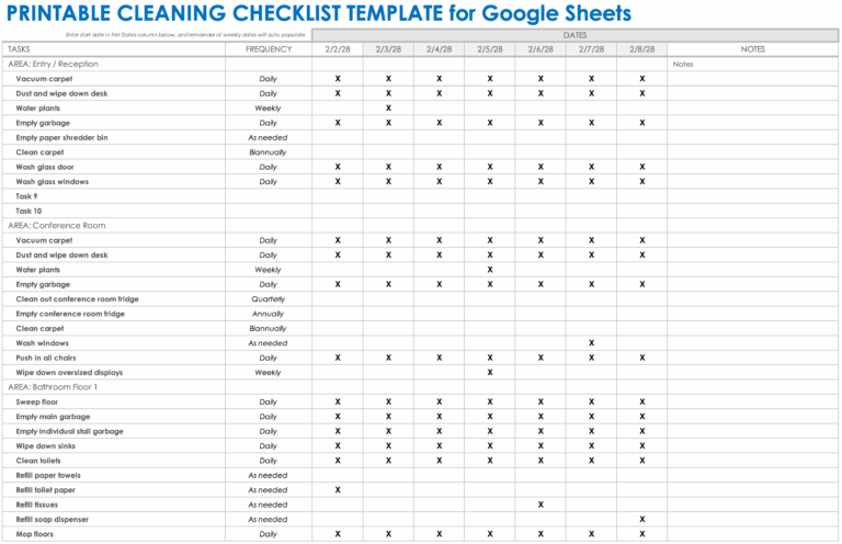 Check List Templat Fill In - google sheets checklist templates