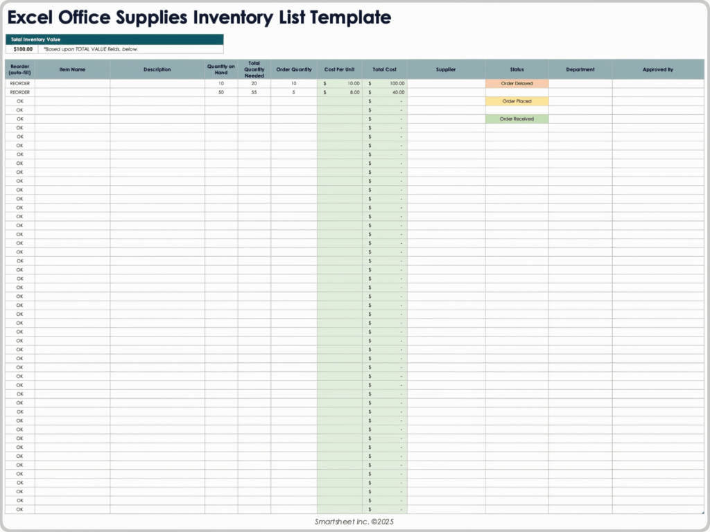 Check List Template For Open Ofice - free excel inventory templates