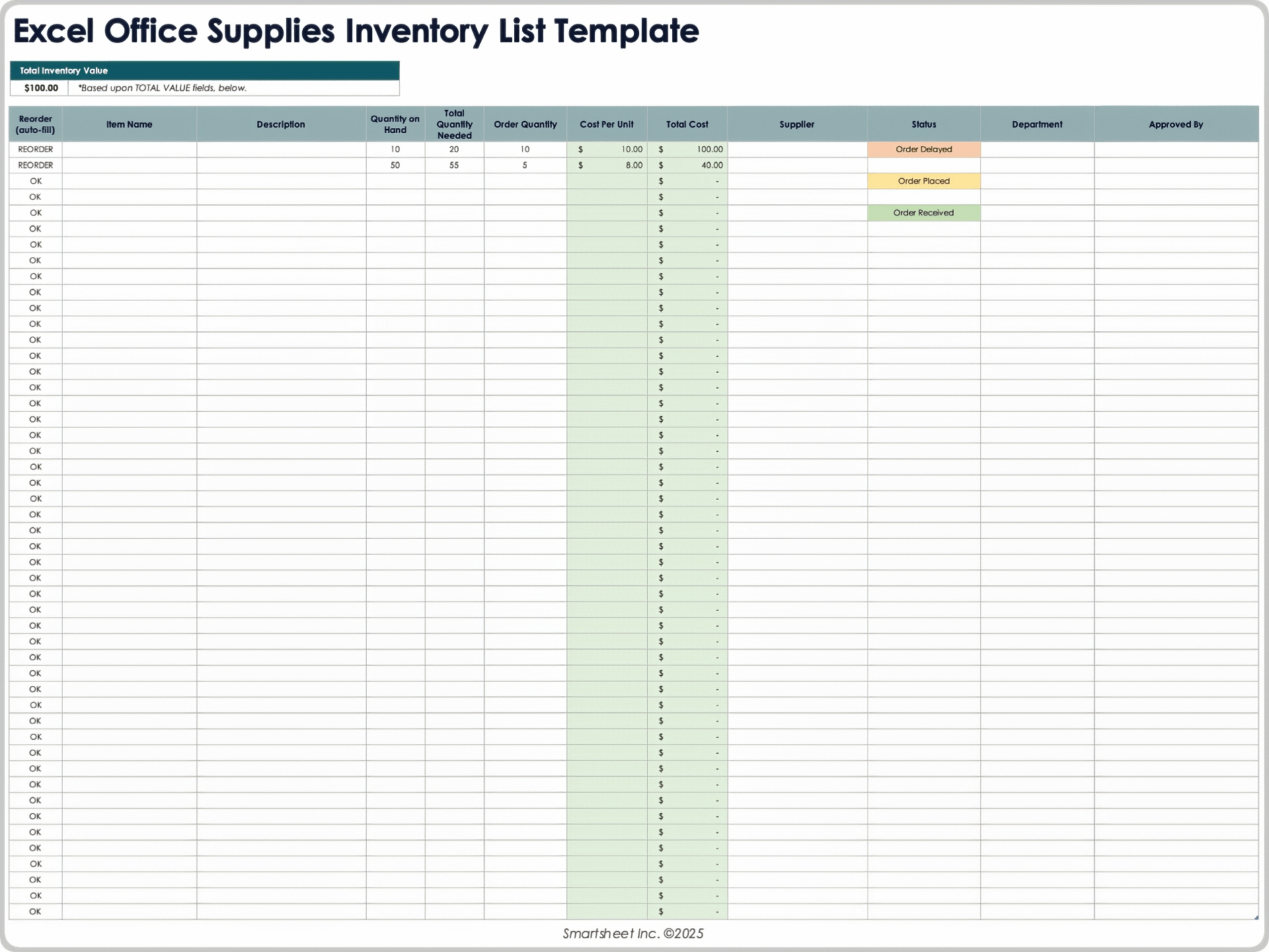 Check List Template For Open Ofice - free excel inventory templates