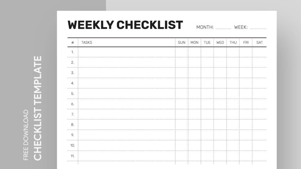 Check List Template Free Download – weekly checklist free google docs template Check List Template Free Download - weekly checklist free google docs template