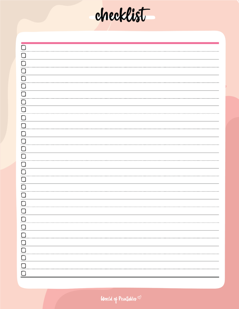 Check Off List Template Card - checklist template
