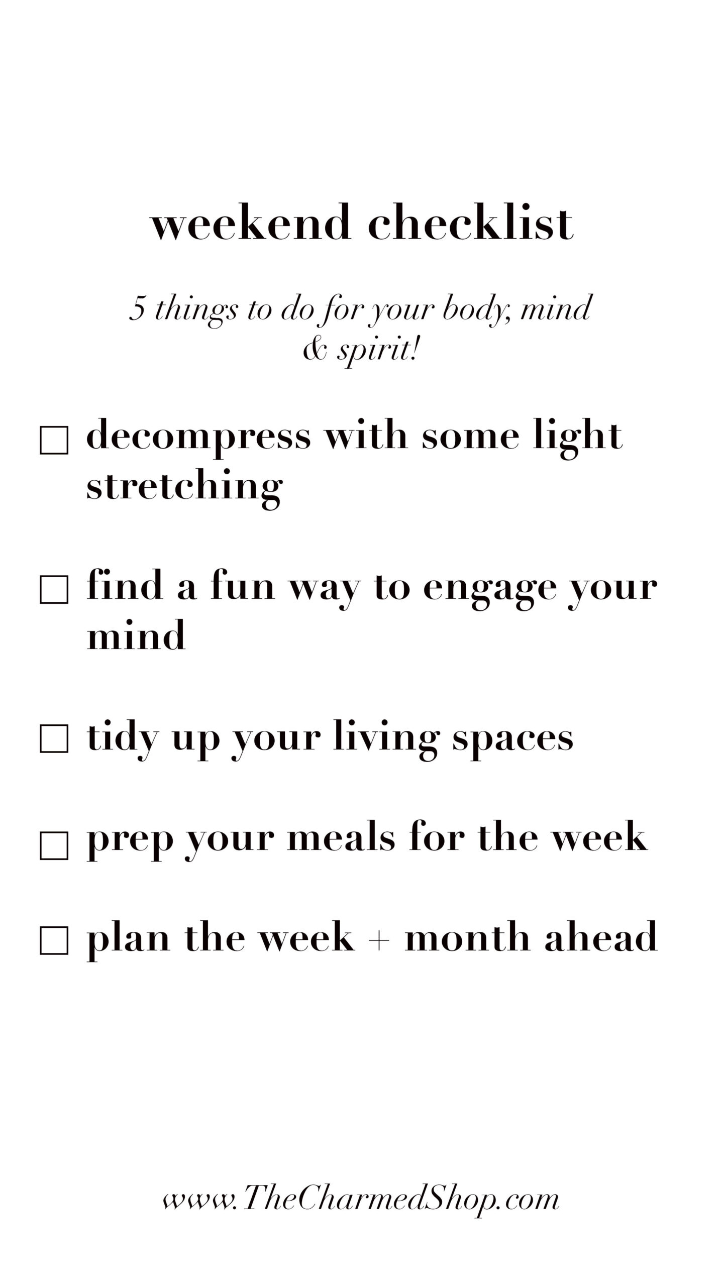 Checklist And To-Do List - my weekend checklist