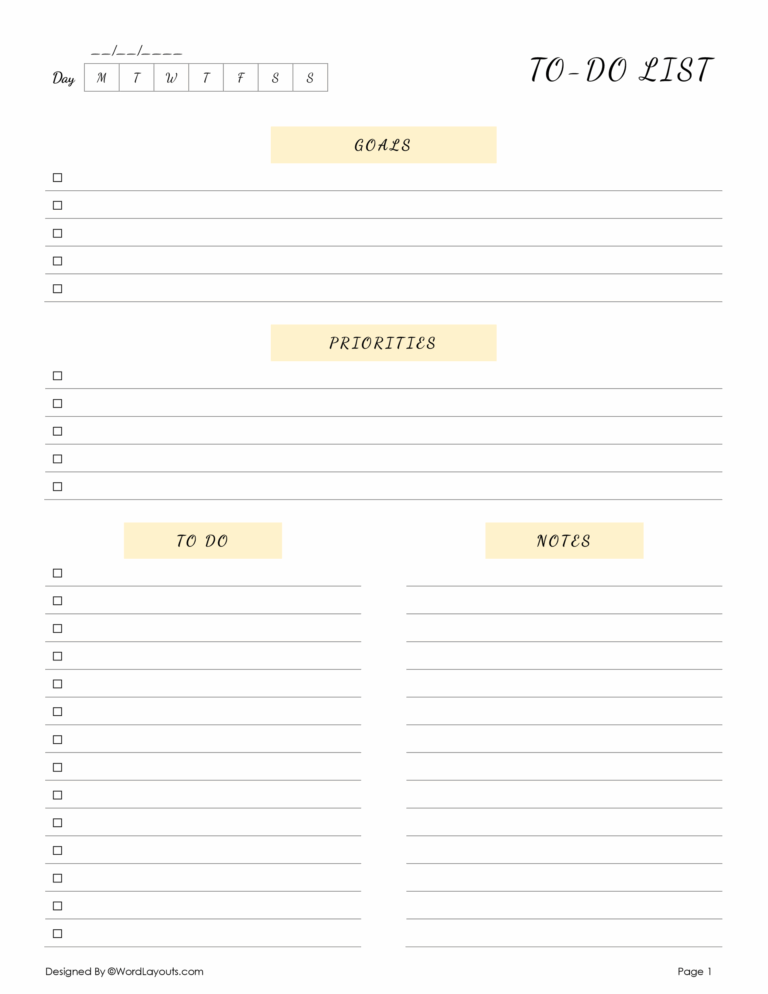 Checklist Easy Templates Four Sections Editable - page