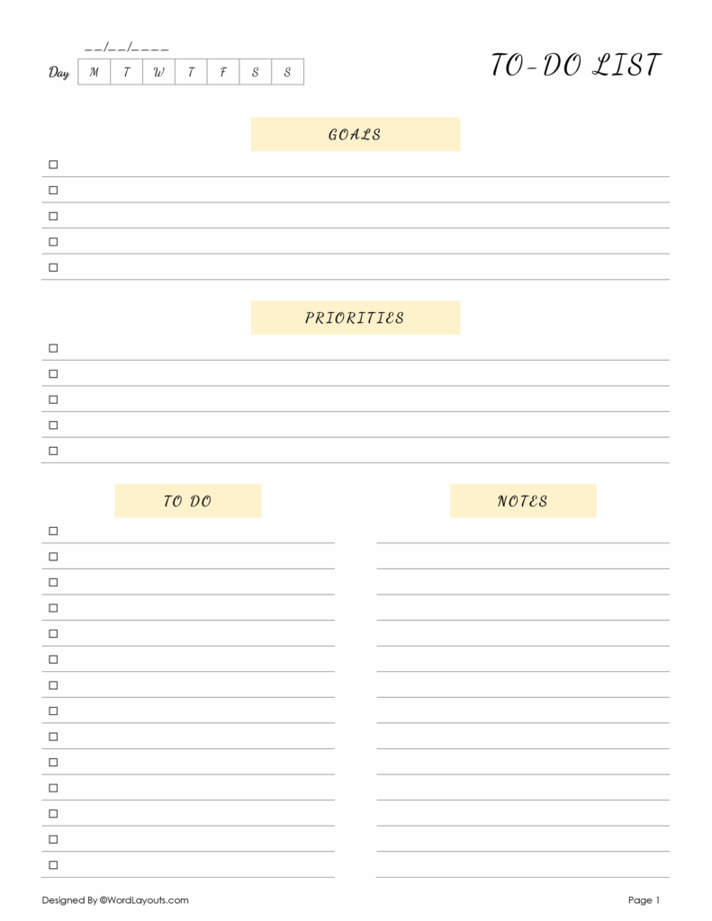 Checklist Easy Templates Four Sections Editable - page