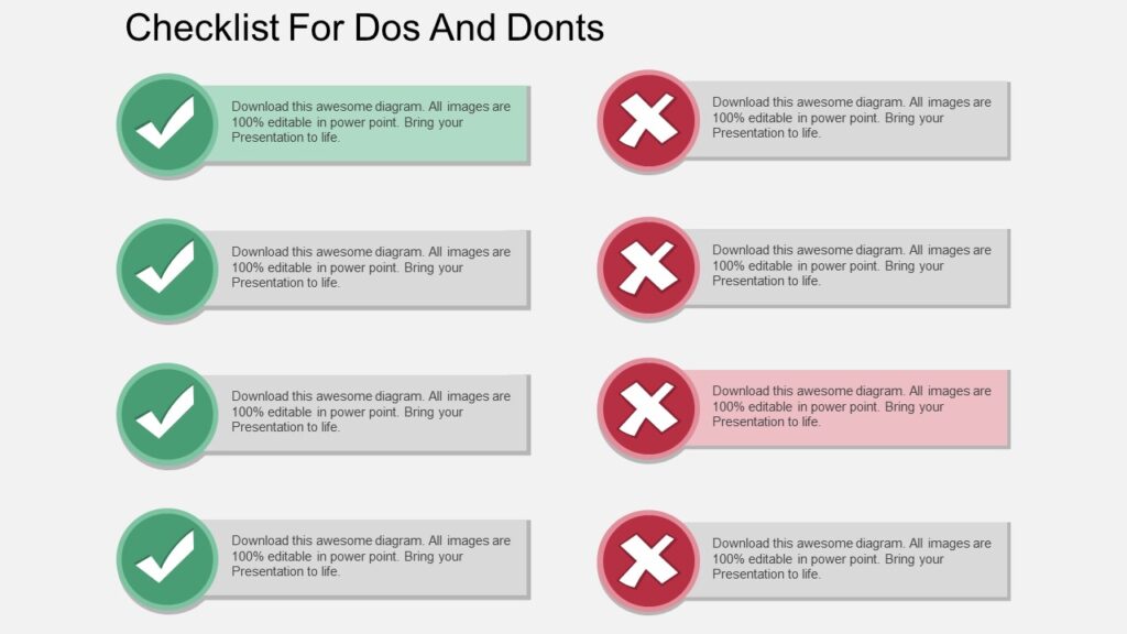 checklist for dos and donts powerpoint template
