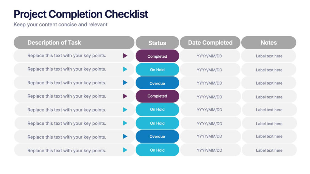 Checklist Ppt Slide Templates And Says - project completion checklist presentation