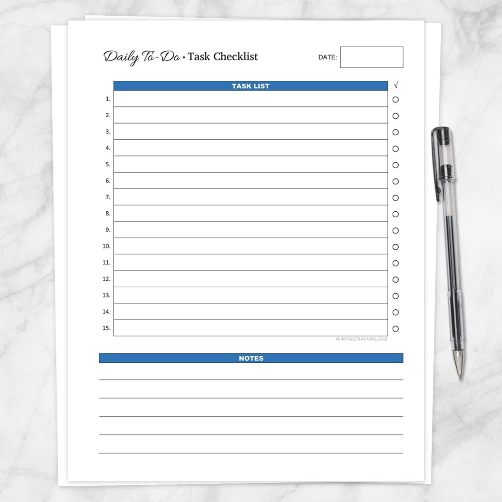 Checklist – Simple To Do List – daily to do list task checklist printable Checklist - Simple To Do List - daily to do list task checklist printable