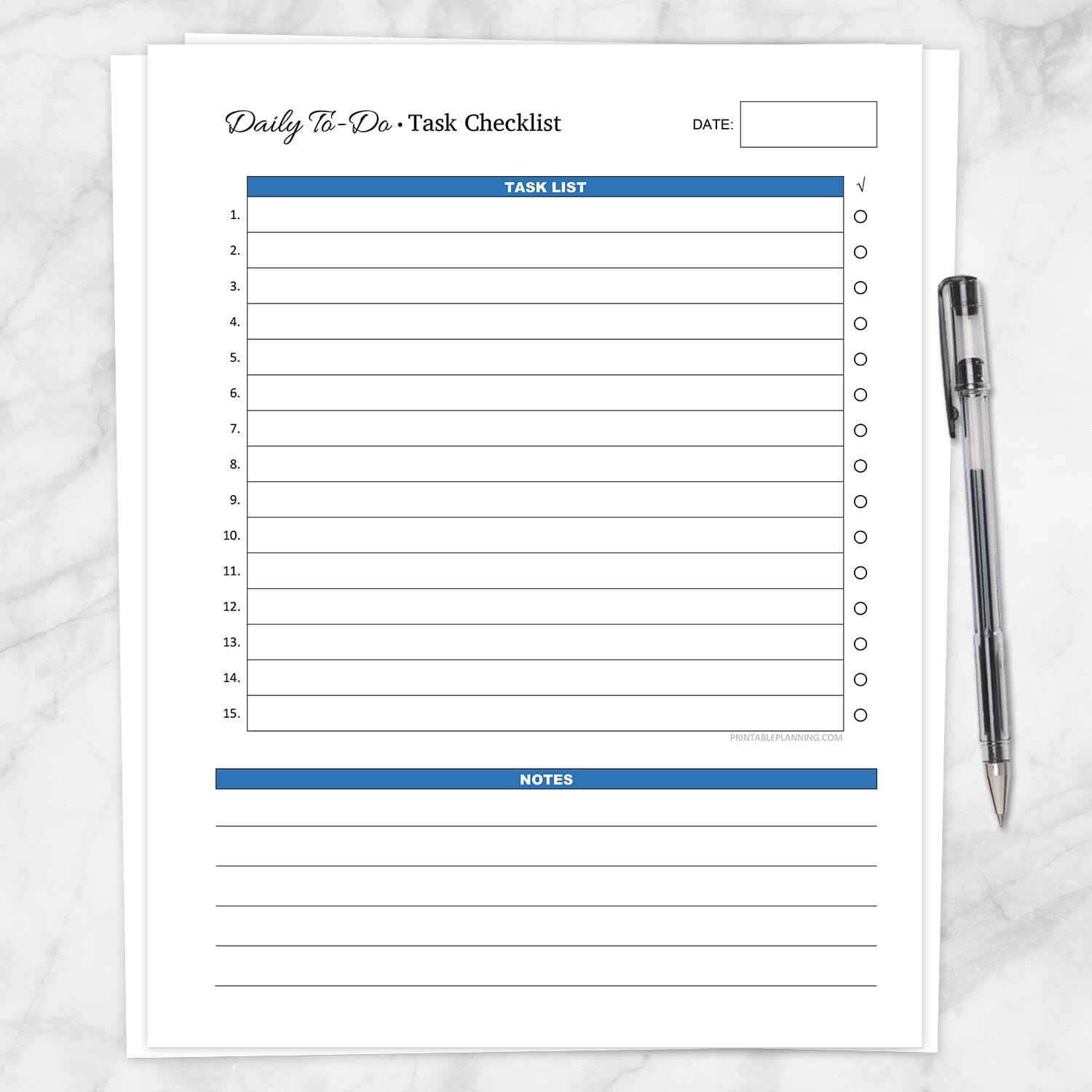 Checklist - Simple To Do List - daily to do list task checklist printable