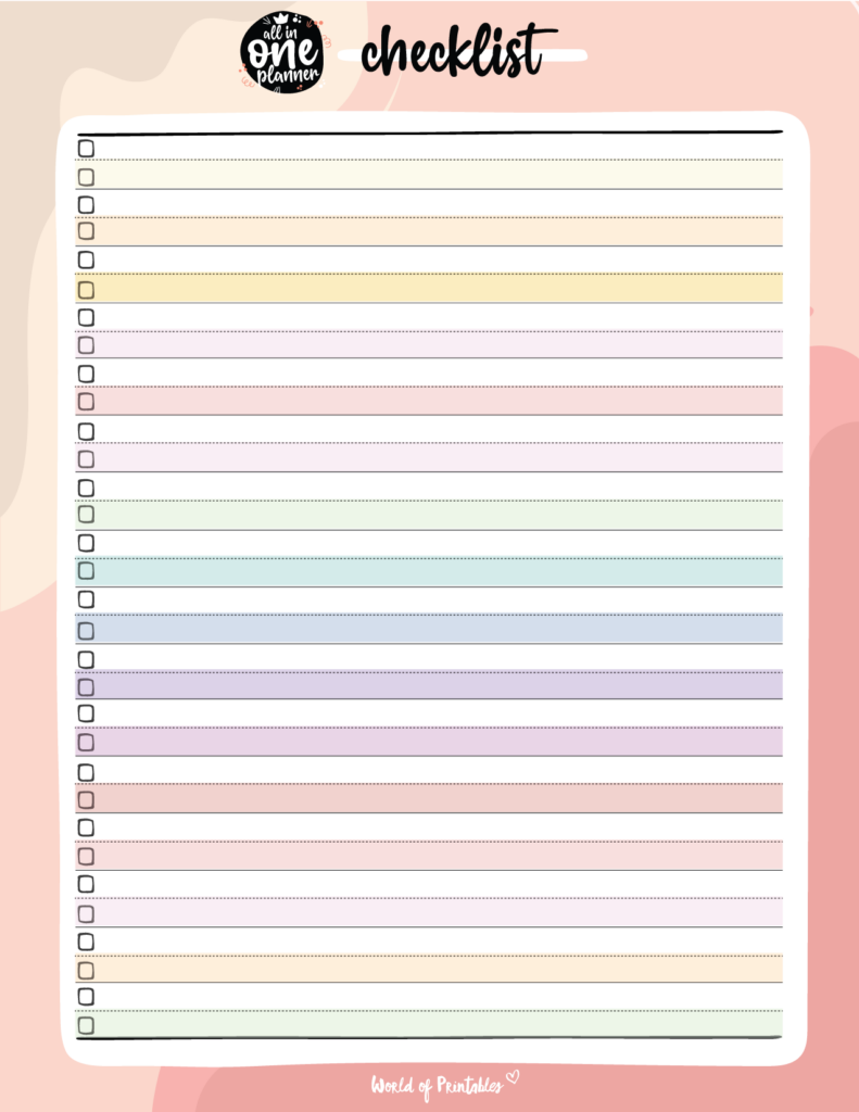 checklist template checklist template