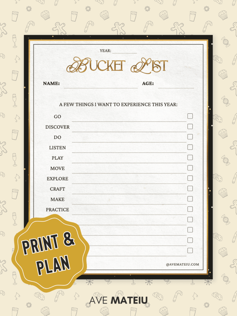 Checklist Template For Dates Cute - new years bucket list printable