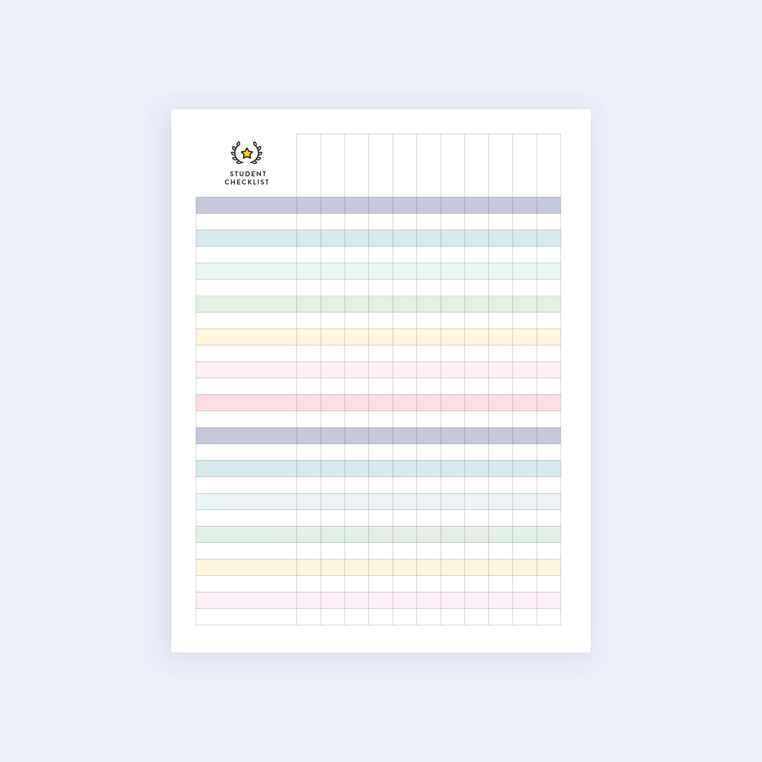 Checklist Template For Students Cute - student checklist printable