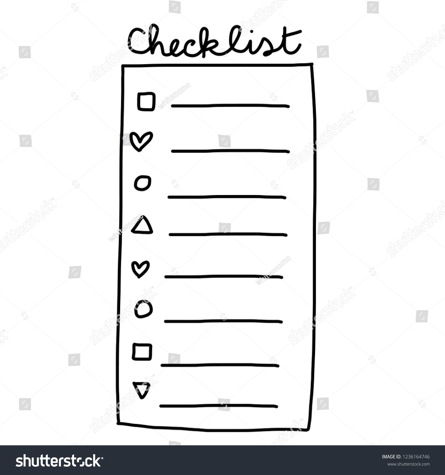 Checklist Template With Tick Boxes - checklist paper various shaped tick boxes 1236164746
