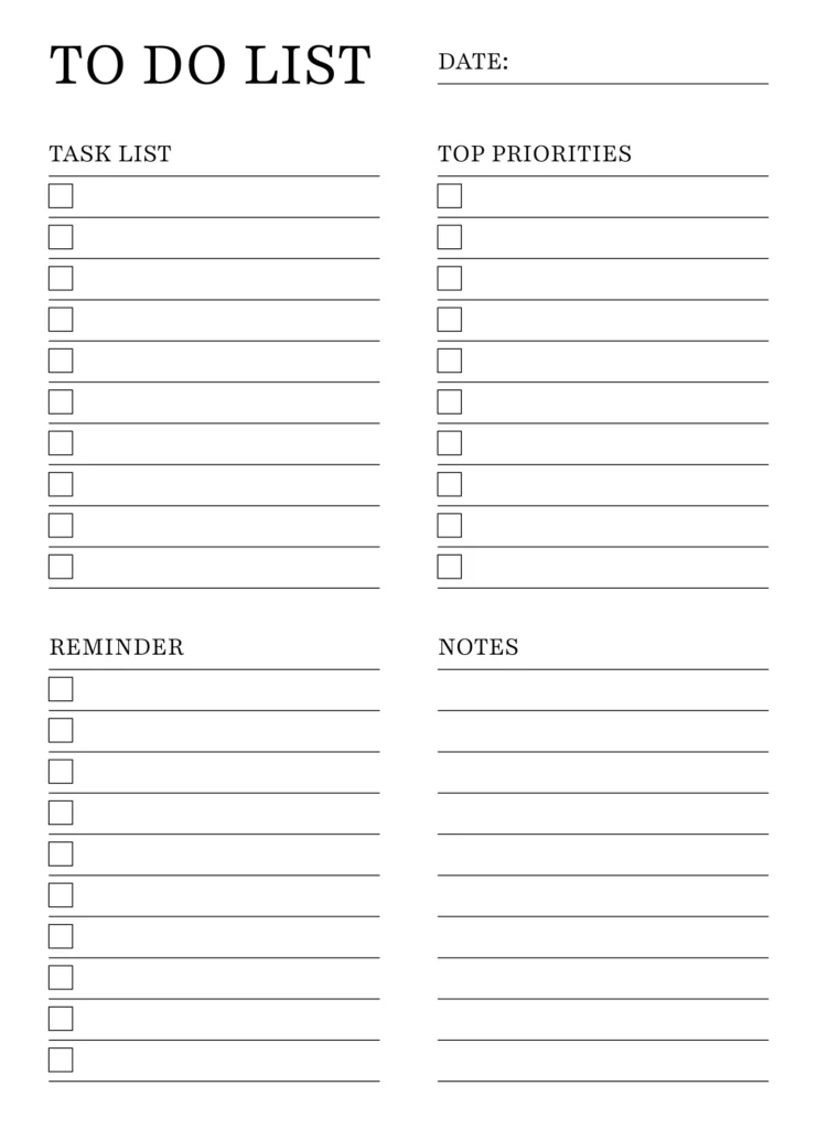 checklist templates