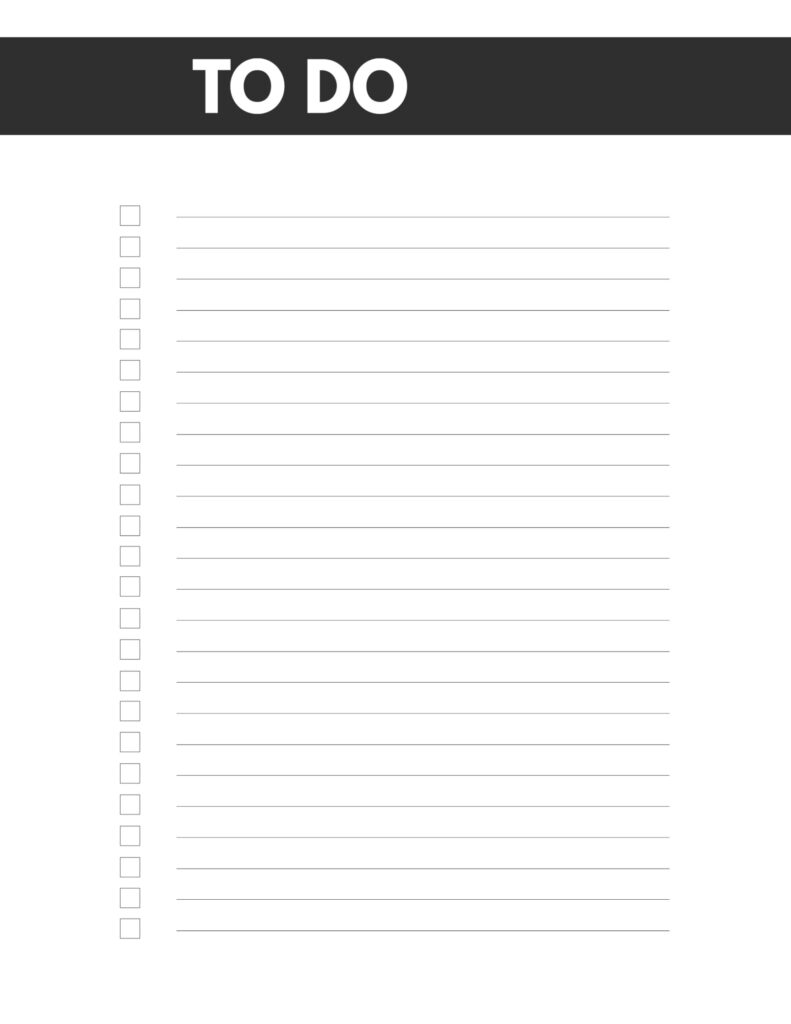 Checklist To Do List Printable - to do list printable