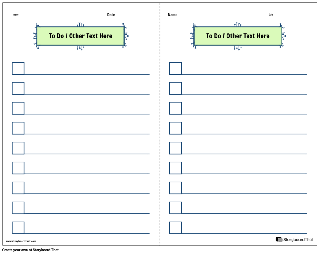 checklist worksheets