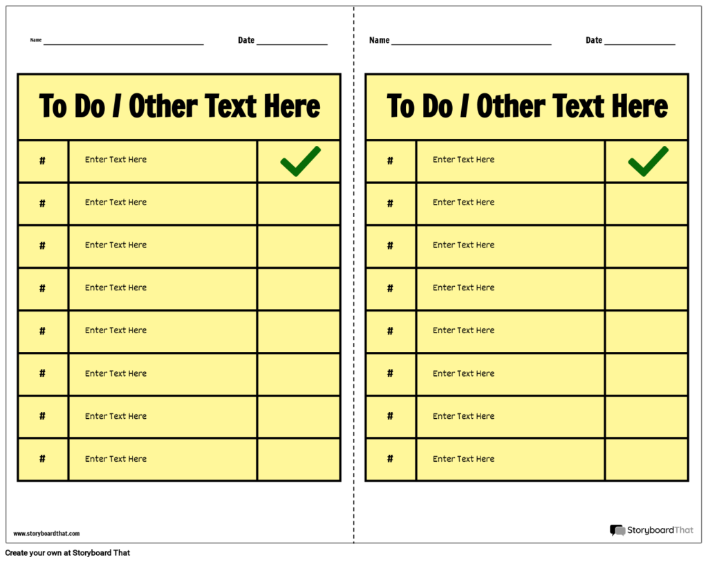checklist worksheets