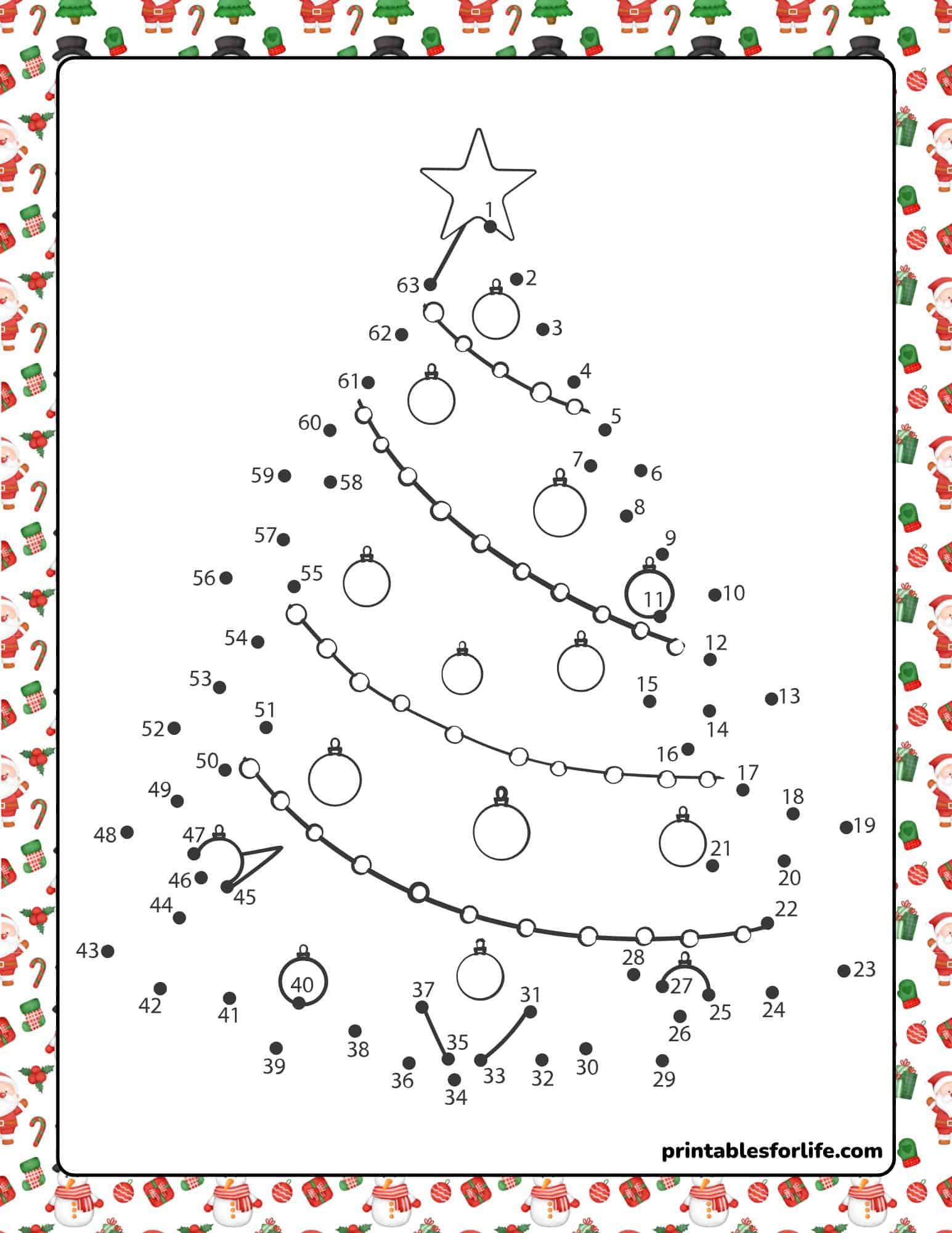 Christmas Connect The Dots Free Printable - Free Christmas Connect The Dots Worksheets Printable | Fanny Printable