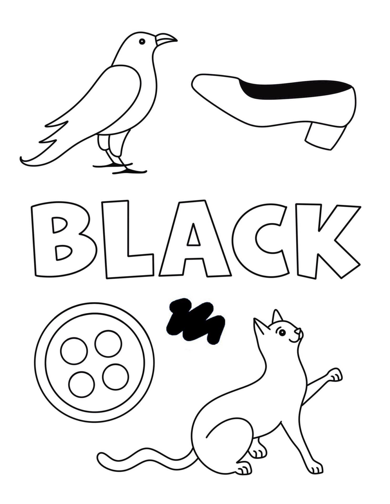 Color Black Worksheets For Preschoolers