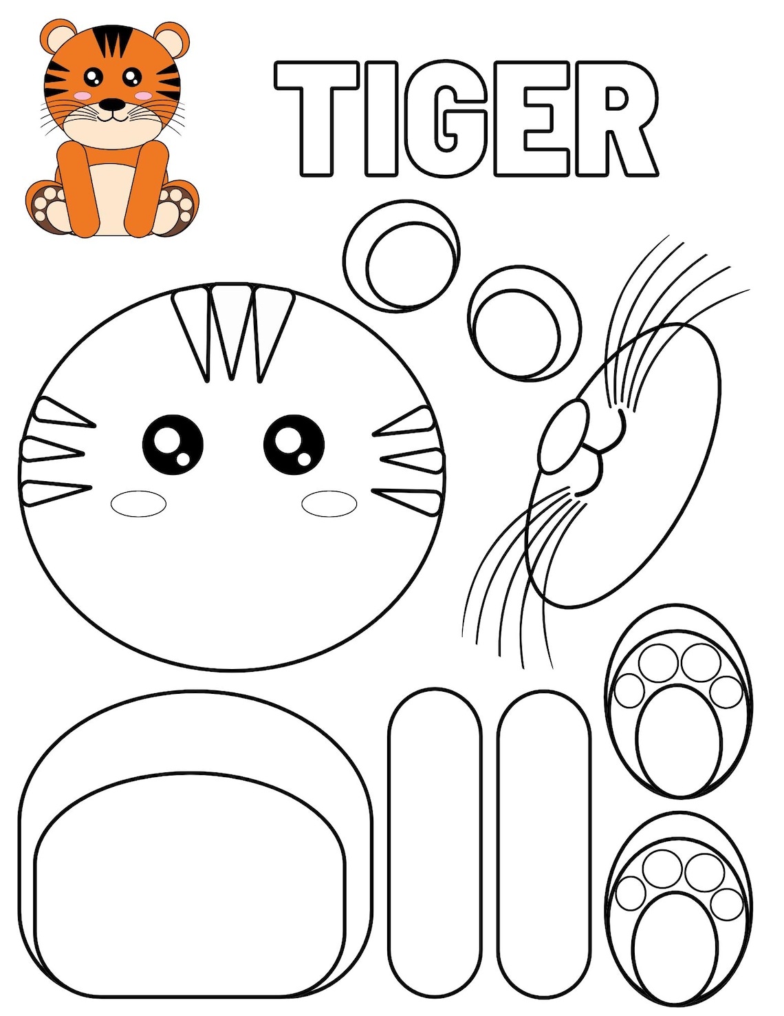 Color Cut And Paste Crafts - Printable Animal Crafts for Kids, Color Cut and Paste Activities, 15 ...