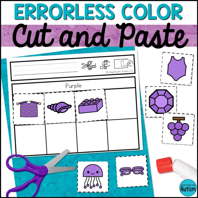 Color Cut And Paste Worksheets - errorless cut and paste activities colors