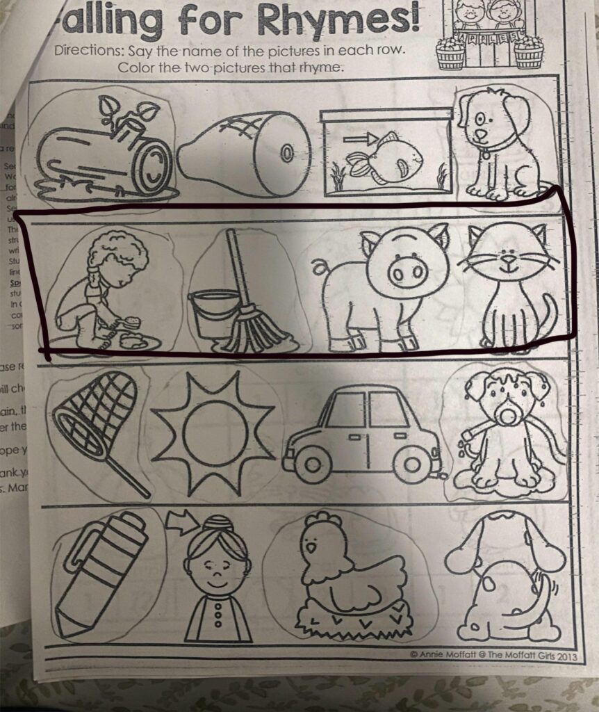 Color The Rhyme Worksheet Answers - Workbook for Kid