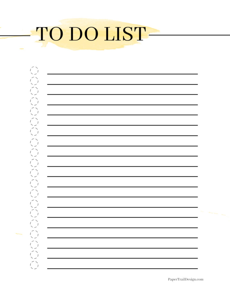 Colorful To Do List Template - watercolor to do list